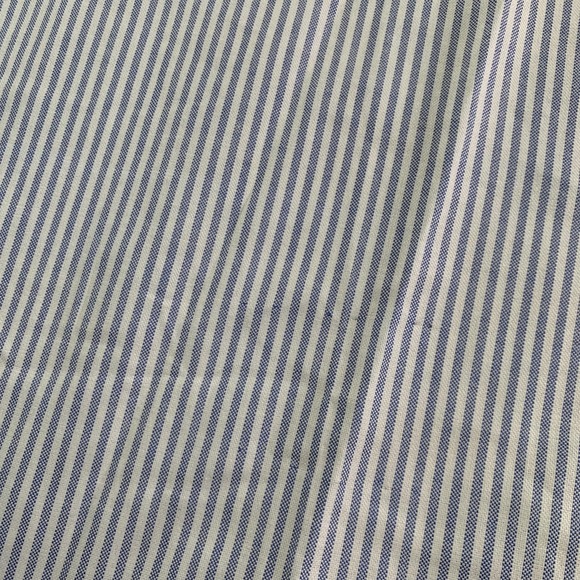 Chaps Dress Shirt Mens 16 32/33 Blue Stripe Wrinkle Free Oxford Long Sleeve FLAW - Picture 5 of 14